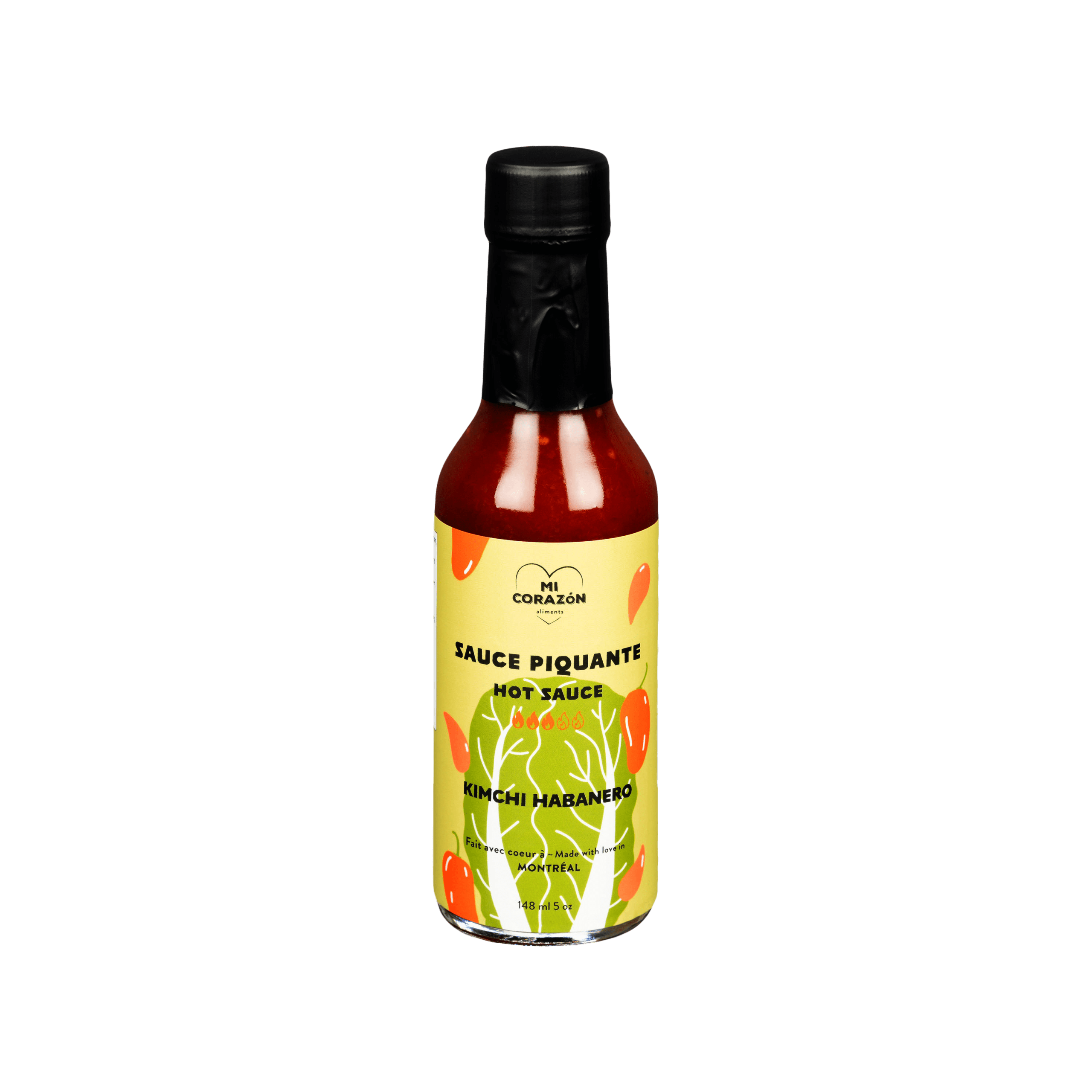 Sauce piquante Kimchi Habanero Mi Corazón Bouteille de sauce piquante Kimchi Habanero Mi Corazón