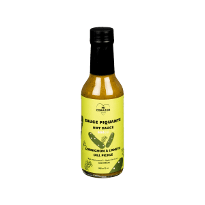 Sauce piquante artisanale au cornichon et à l’aneth Mi Corazón en bouteille