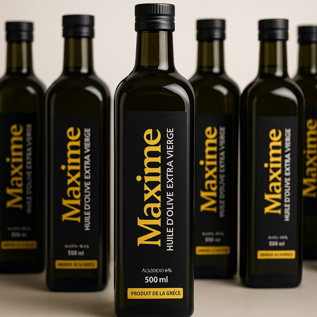 Huile d’olive extra vierge Maxime – Produit de Grèce – Morini Pasta Bouteille d’huile d’olive extra vierge Maxime provenant d’une plantation privée en Grèce